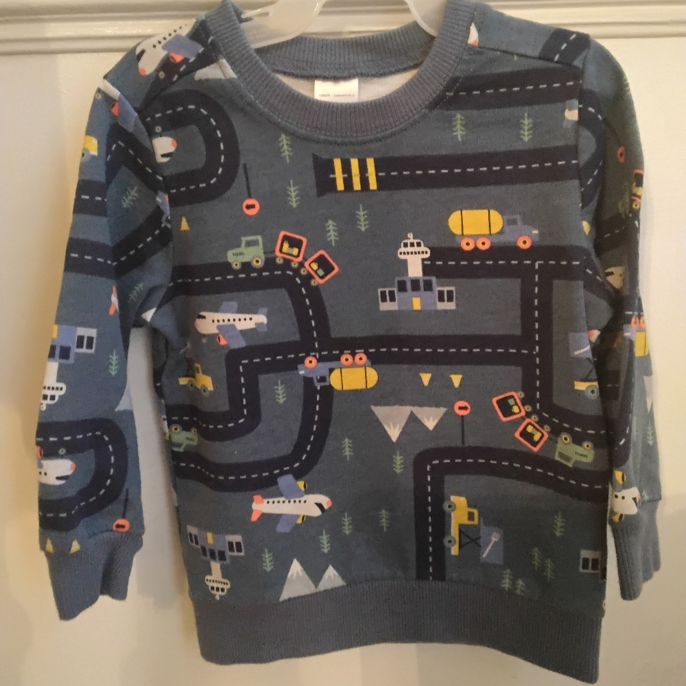 Boys Roadway & Construction Print Sweatshirt – 18M
